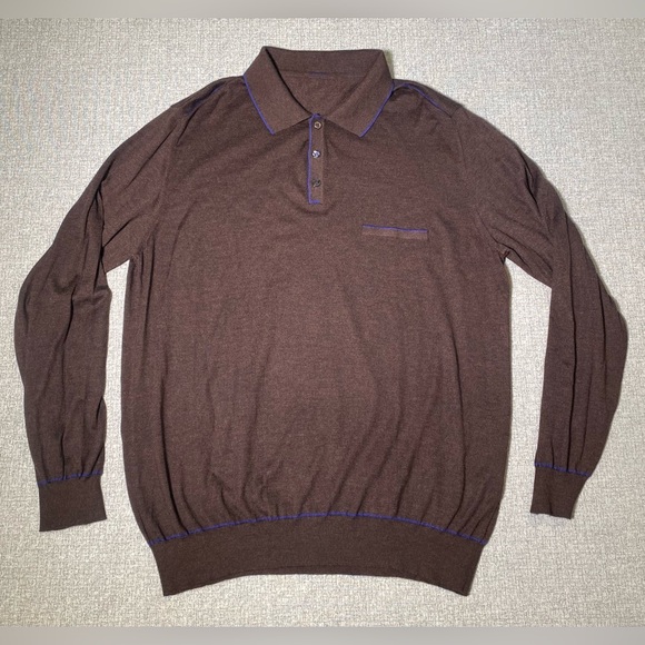 Zilli Cashmere Silk Men’s Size XXL US 58 IT Brown Jumper Thin Sweater Knit Top - Picture 1 of 7